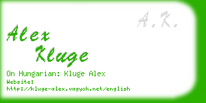 alex kluge business card